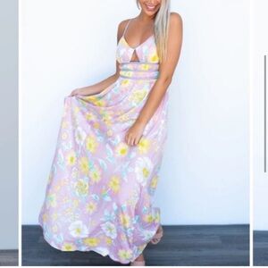 NWT FREE PEOPLE Wisteria Maxi Dress in Light Combo